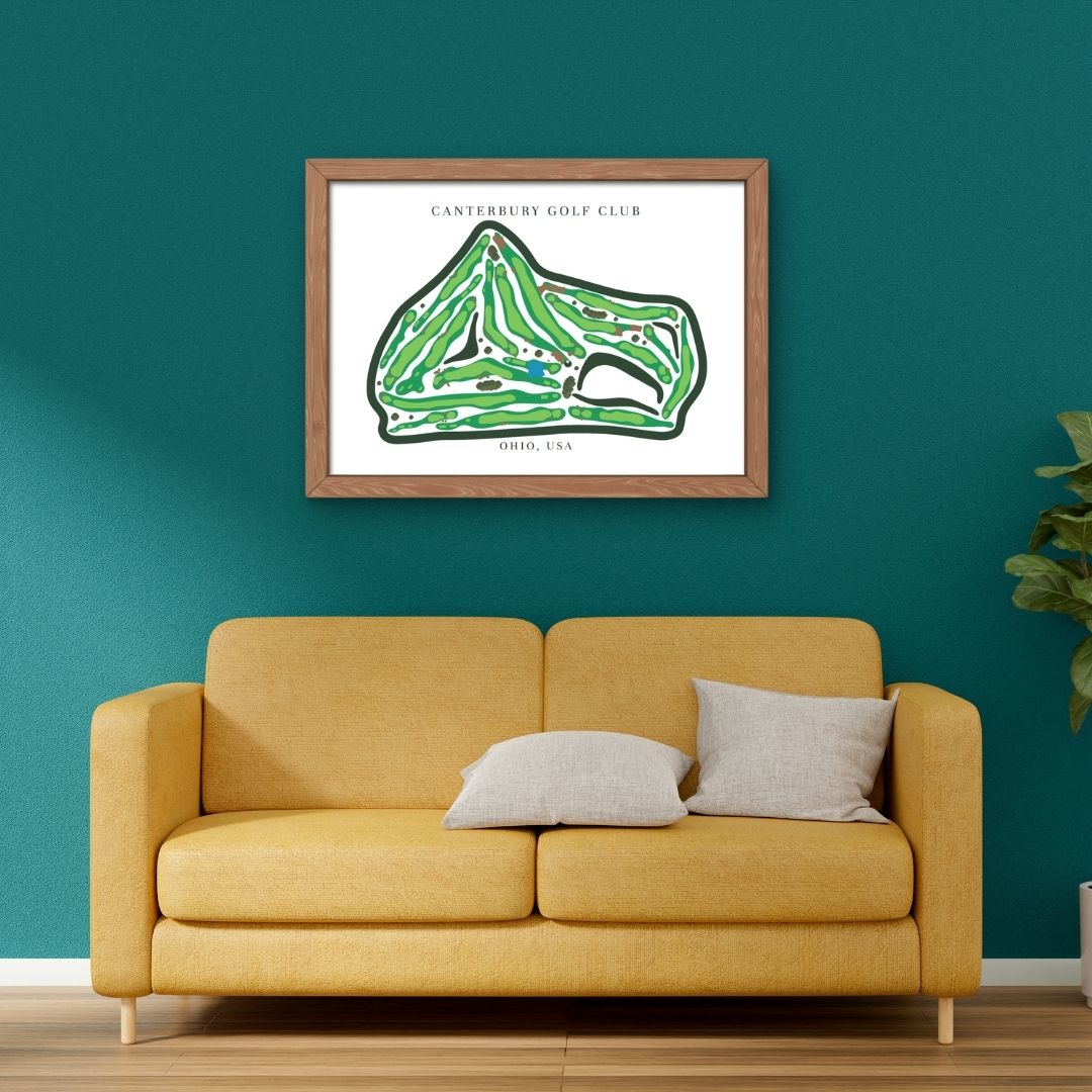 Canterbury Golf Club Golf Course Prints, Ohio, Golf Map Artwork
