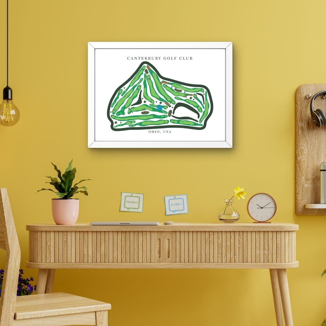 Canterbury Golf Club Golf Course Prints, Ohio, Golf Map Artwork