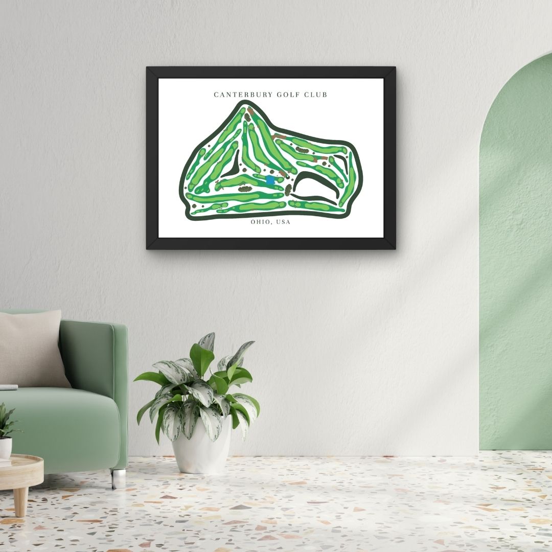 Canterbury Golf Club Golf Course Prints, Ohio, Golf Map Artwork
