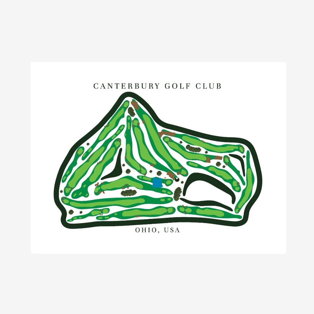 Canterbury Golf Club Golf Course Prints, Ohio, Golf Map Artwork