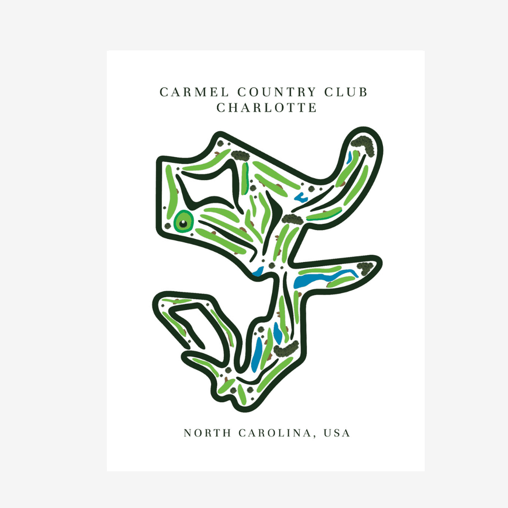 Carmel Country Club Golf Course Print, North Carolina, Golf Map artworks
