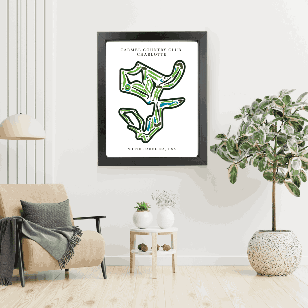 Carmel Country Club Golf Course Print, North Carolina, Golf Map artworks