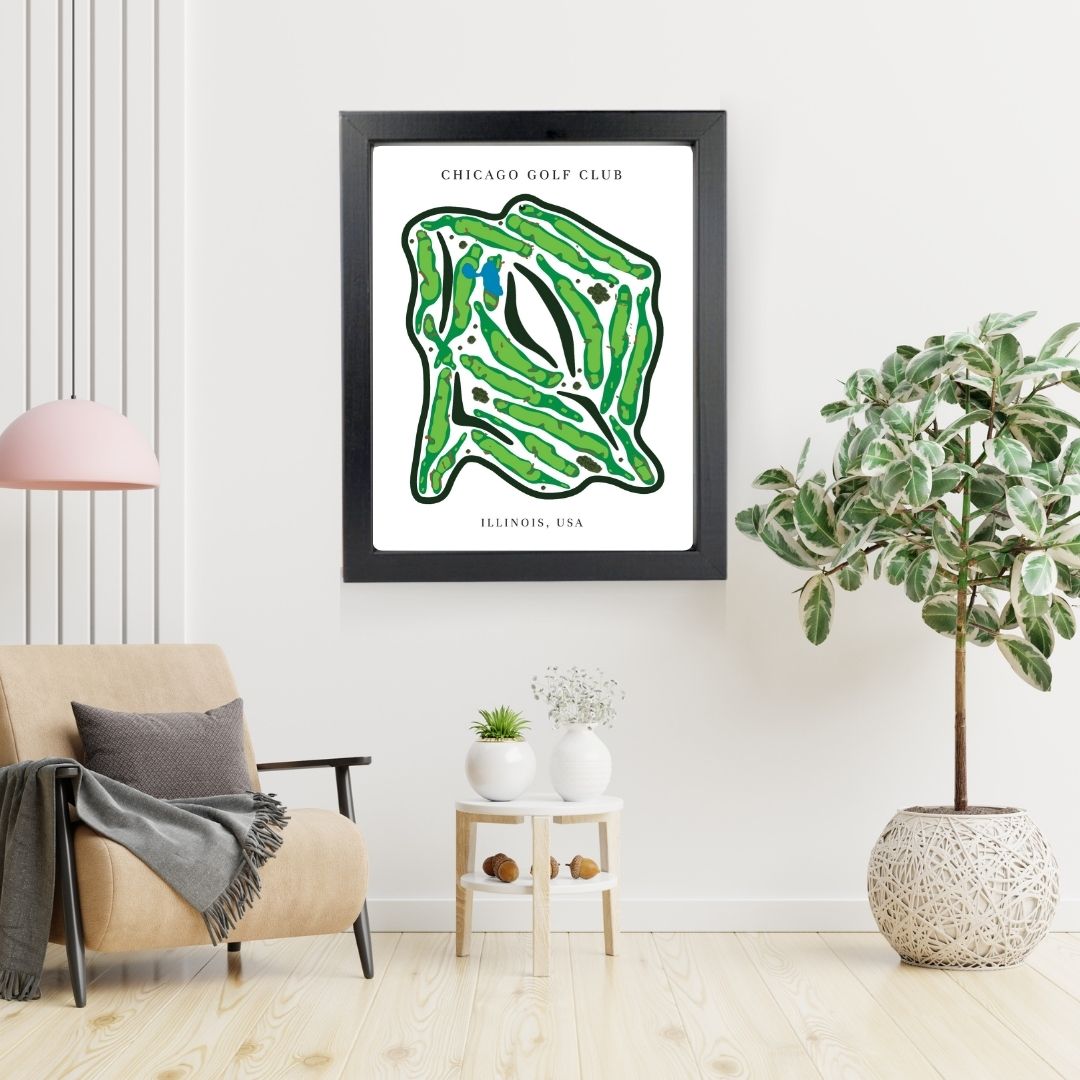 Chicago Golf Club Golf Course Prints, Illinois, Golf Map Artwork