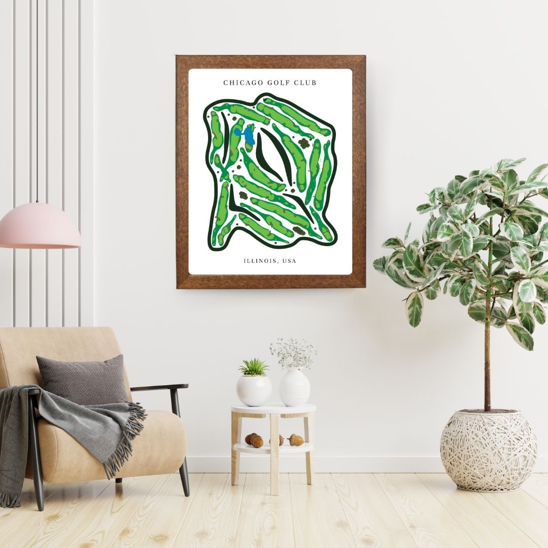 Chicago Golf Club Golf Course Prints, Illinois, Golf Map Artwork