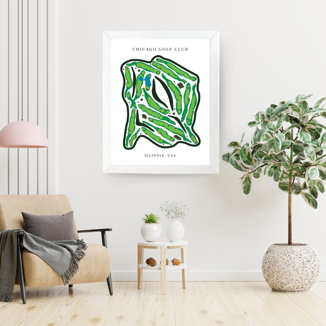 Chicago Golf Club Golf Course Prints, Illinois, Golf Map Artwork