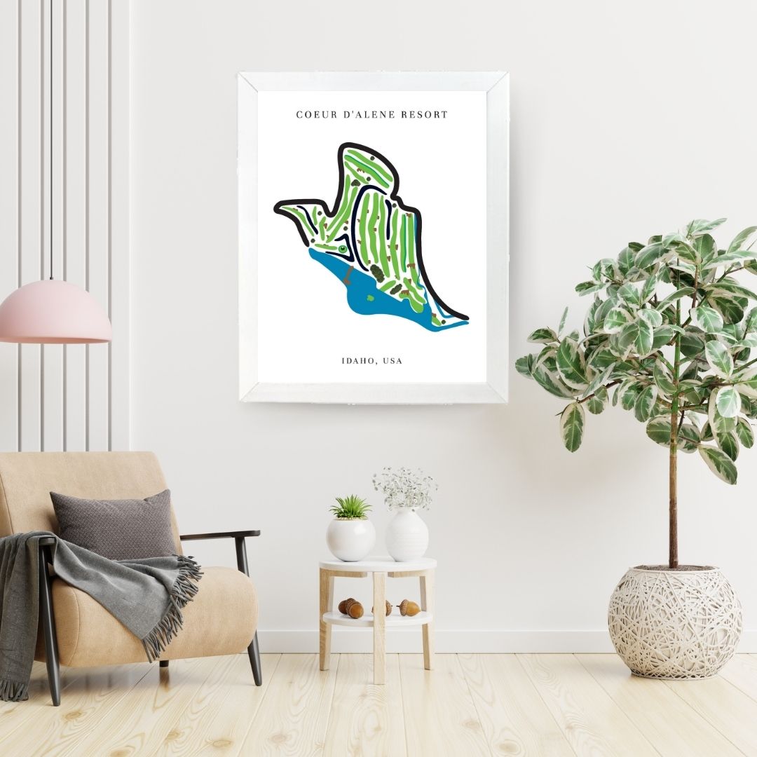 Coeur d'Alene Resort Golf Course Prints, Idaho, Golf Map Artwork