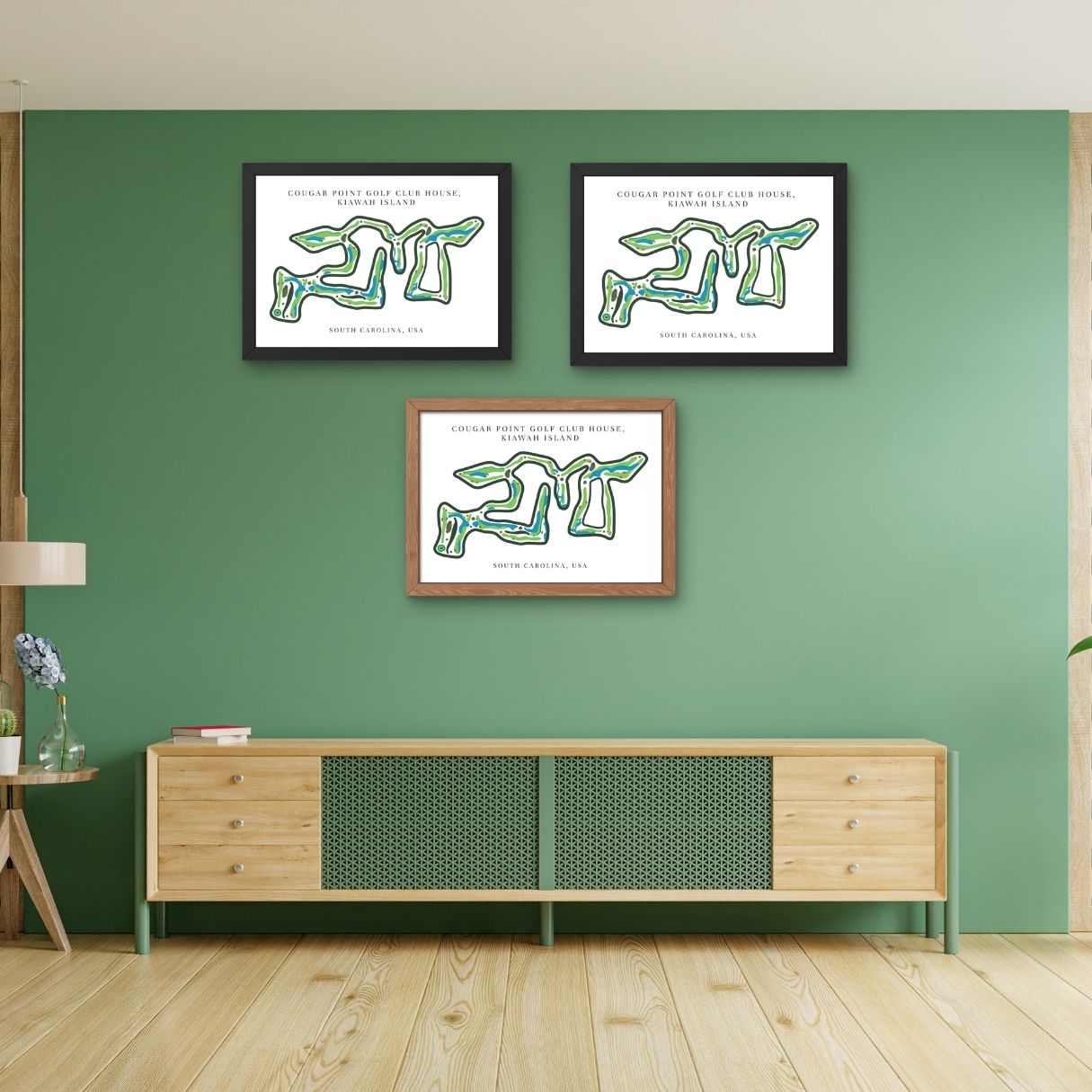 Cougar Point Golf Club House Golf Course Prints, South Carolina, Golf Map Artwork