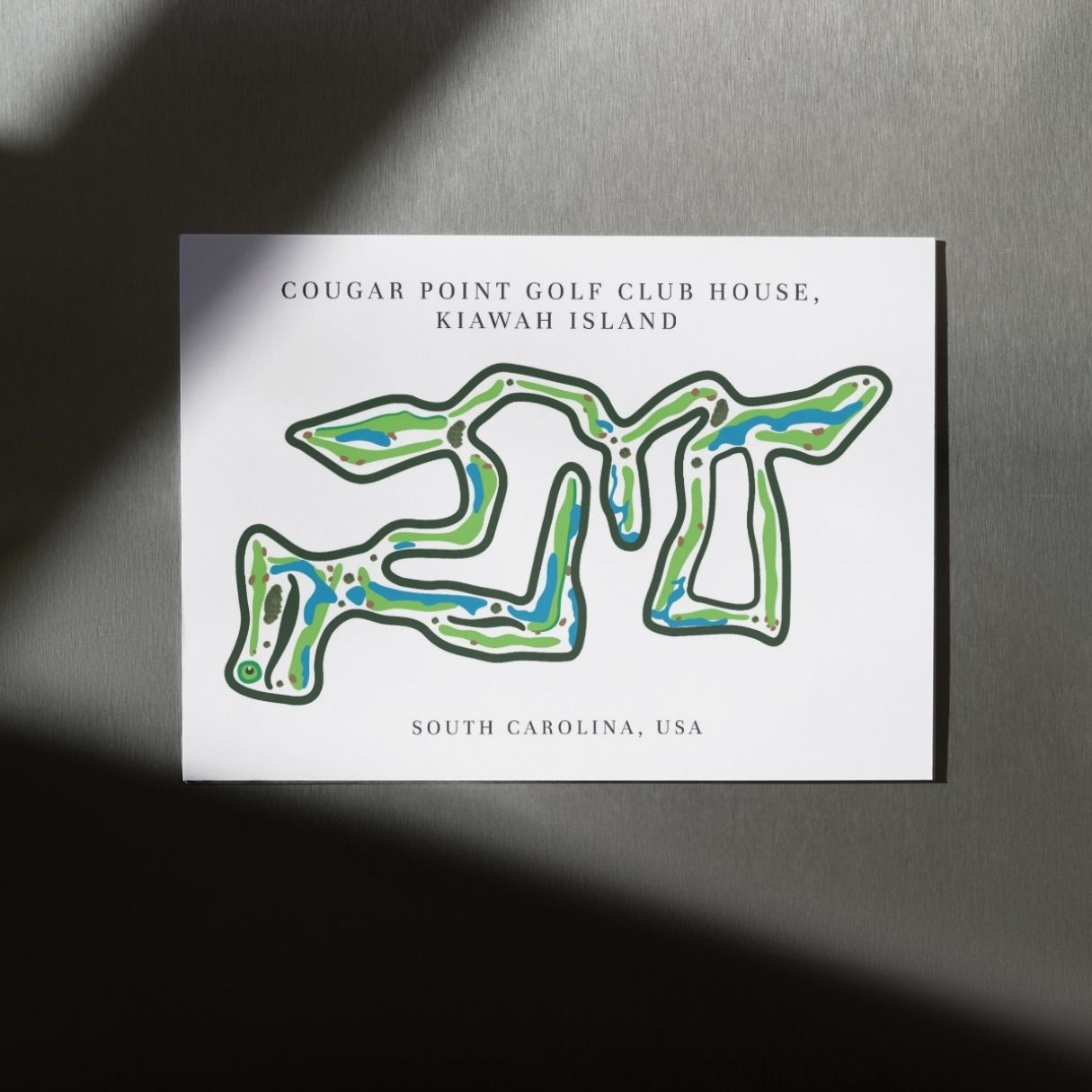 Cougar Point Golf Club House Golf Course Prints, South Carolina, Golf Map Artwork