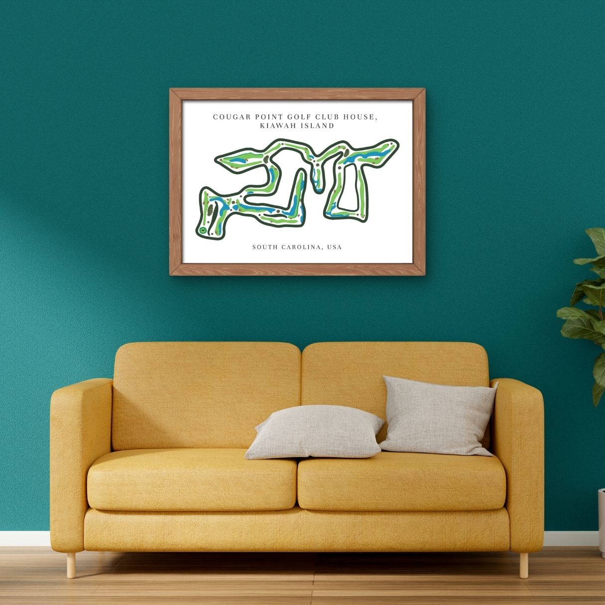Cougar Point Golf Club House Golf Course Prints, South Carolina, Golf Map Artwork