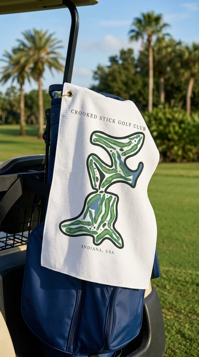 Crooked Stick Golf Club, Indiana | Golf Course Print Towels | Golf Course Microfiber