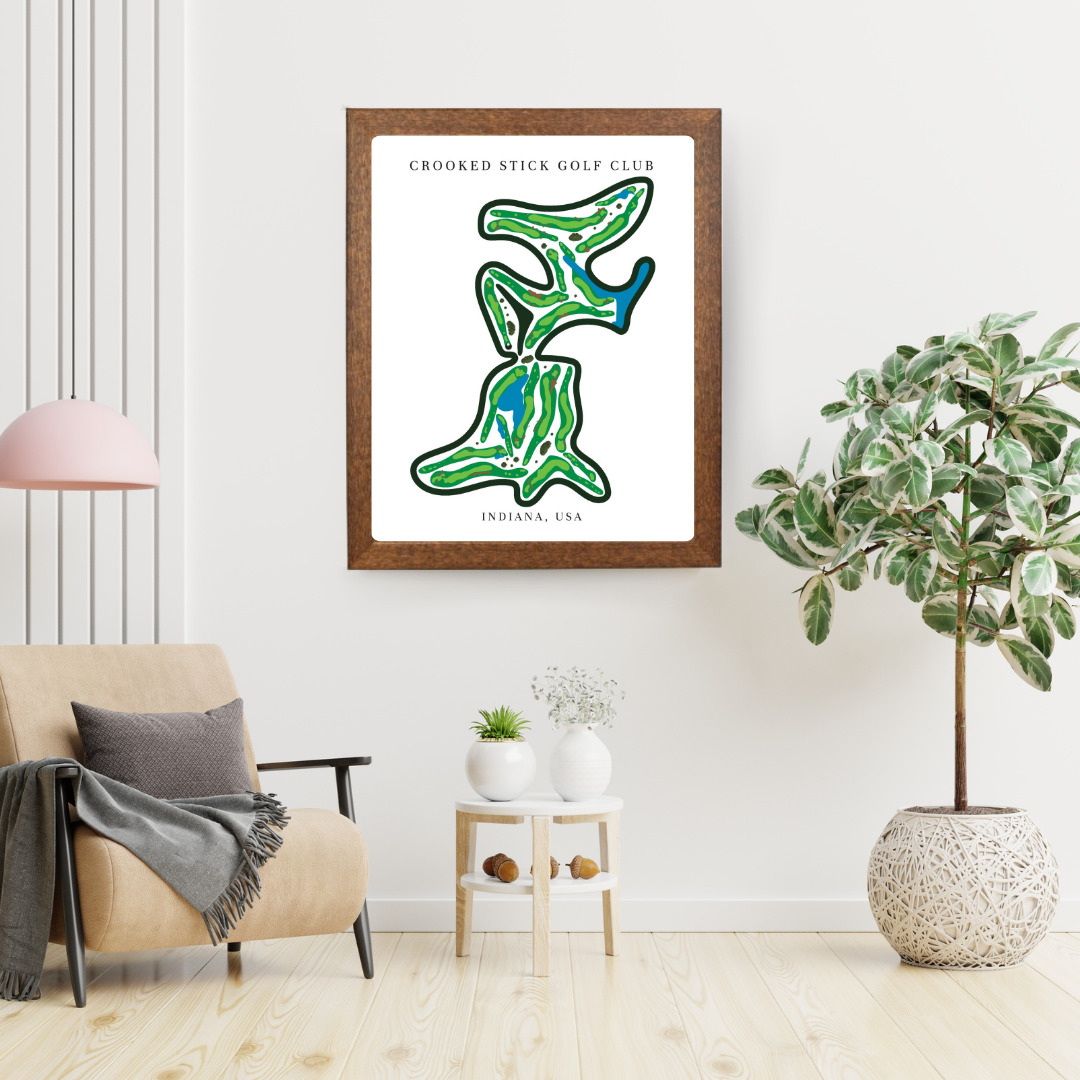 Crooked Stick Golf Club Golf Course Prints, Indiana, Golf Map Artwork
