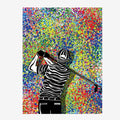 Modern Golf Swing Art Print – Abstract Color Splash Wall Frame for Golf Lovers