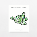Erin Hills Golf Course Print, Wisconsin, Golf Map Artworks