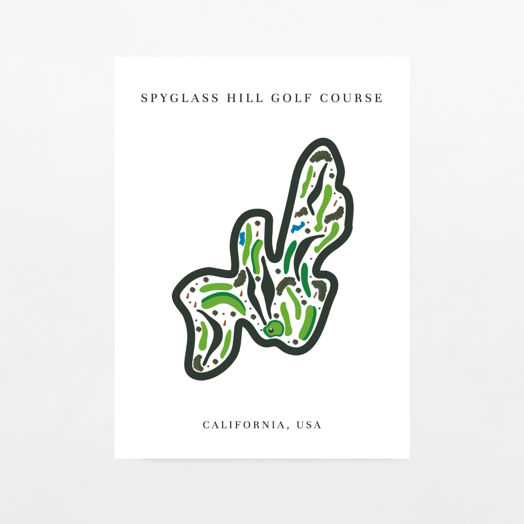 Spyglass Hill Golf Course Print, California, Golf Map Artworks