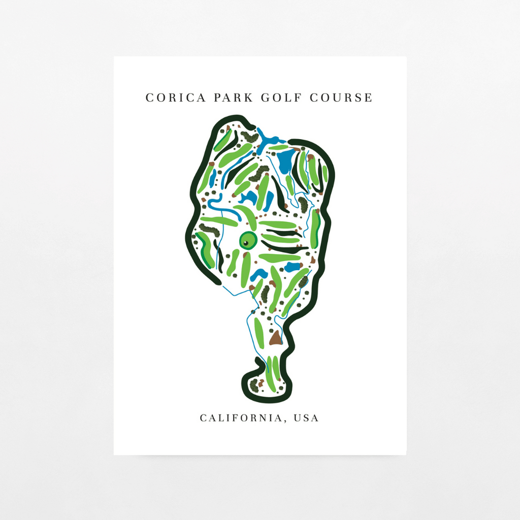 Corica Park Golf Course Print, California, Golf Map Artworks