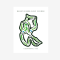 Bailey Creek Golf Course Print, California, Golf Map Artworks