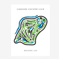 Lakeside Country Club Golf Course Prints, Texas, Golf Map Artwork