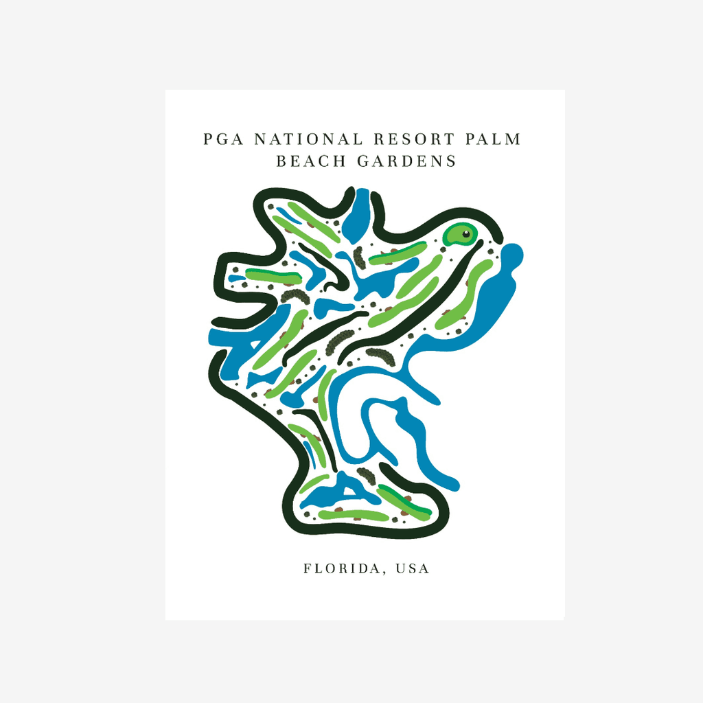 PGA National Resort, Golf Course Print, Florida, Golf Map Artworks