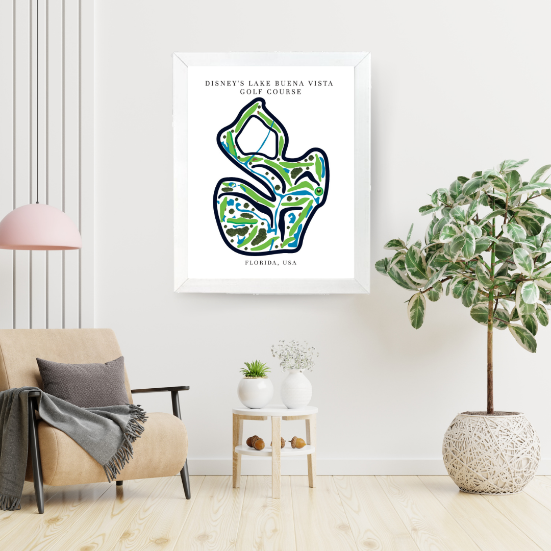 Disney's Lake Buena Vista Golf Course Prints, Florida, Golf Map Artwork