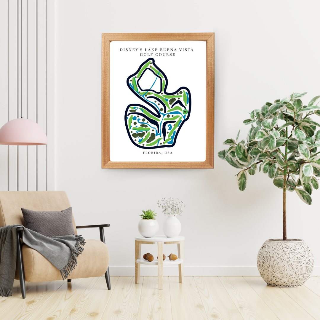 Disney's Lake Buena Vista Golf Course Prints, Florida, Golf Map Artwork