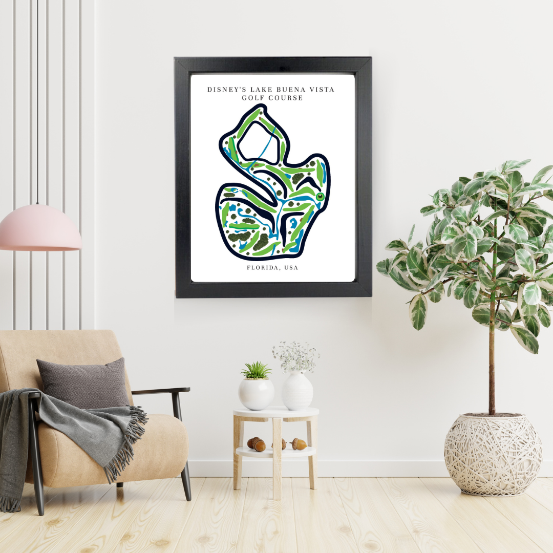 Disney's Lake Buena Vista Golf Course Prints, Florida, Golf Map Artwork