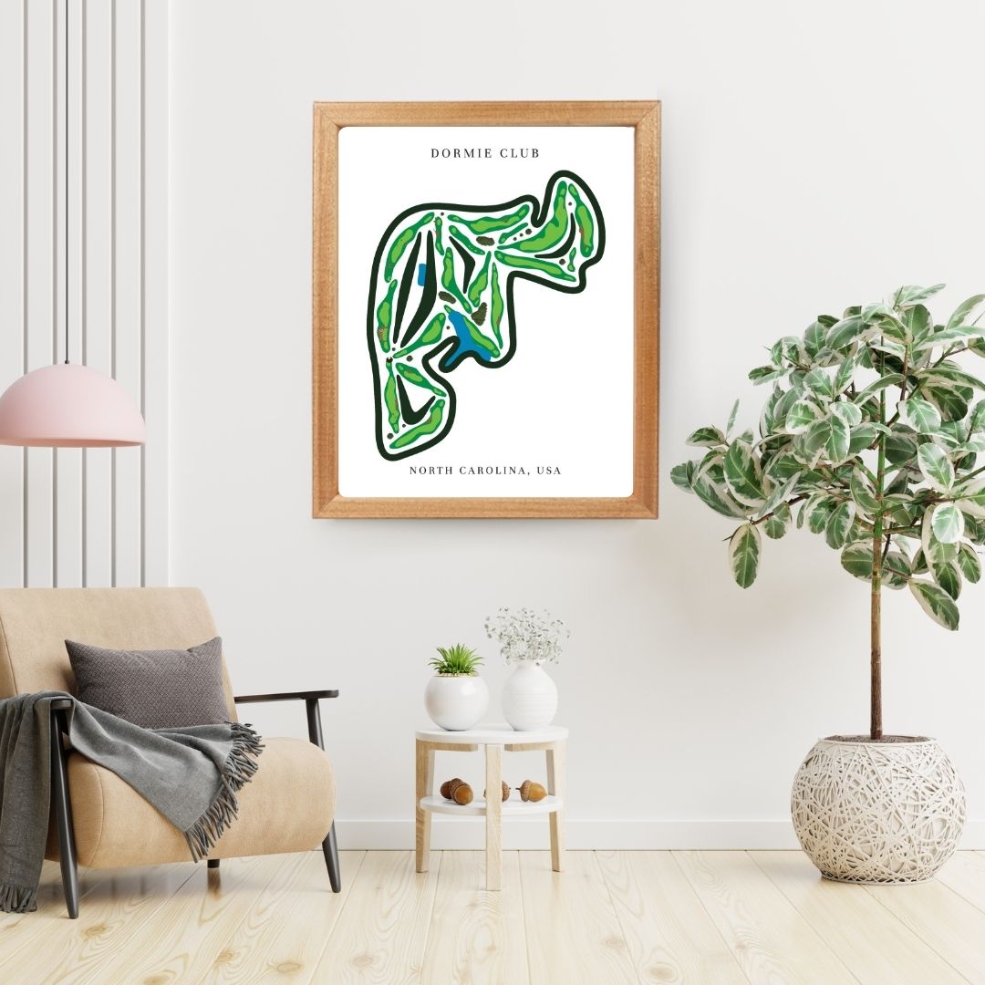 Dormie Club Golf Course Prints, North Carolina, Golf Map Artwork