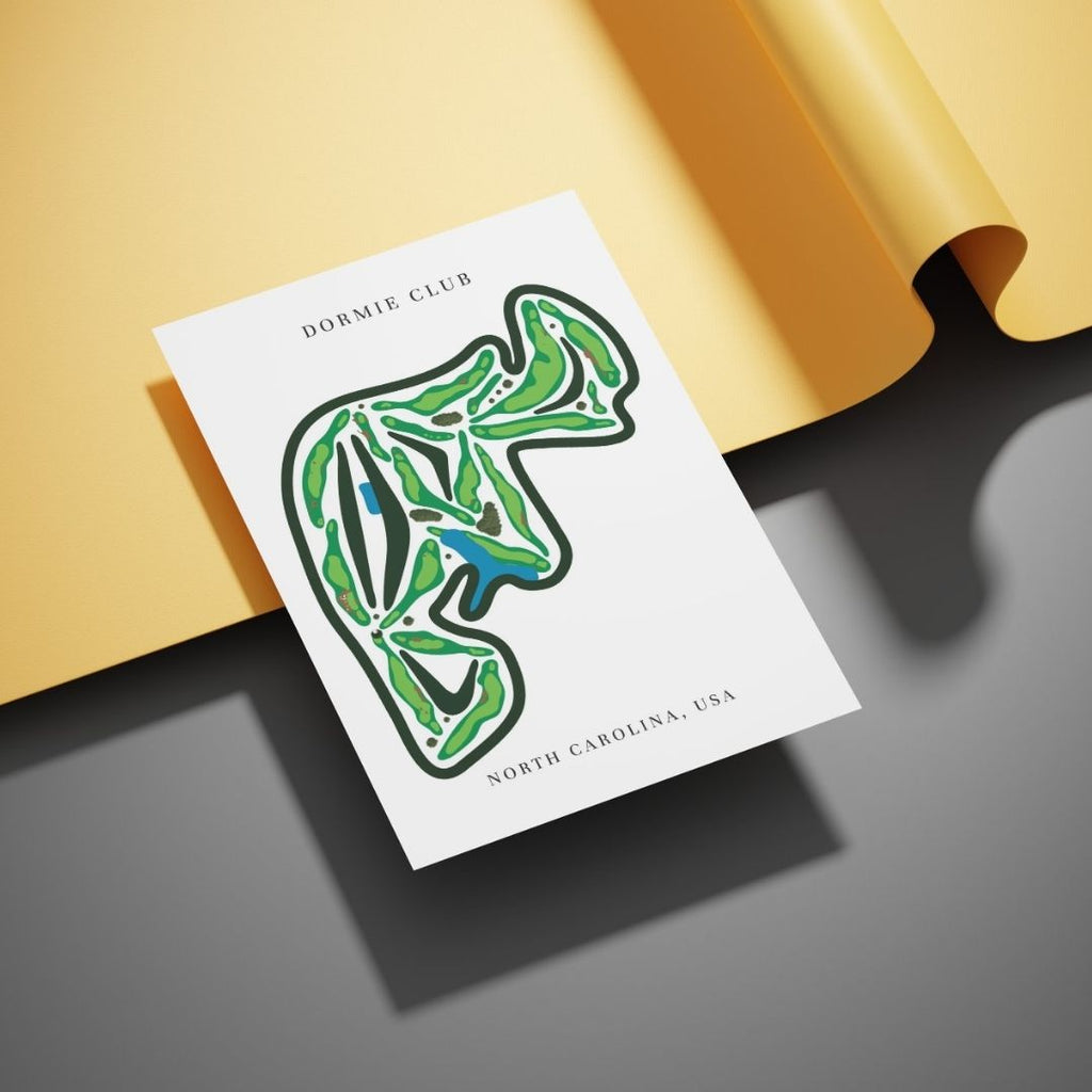 Dormie Club Golf Course Prints, North Carolina, Golf Map Artwork