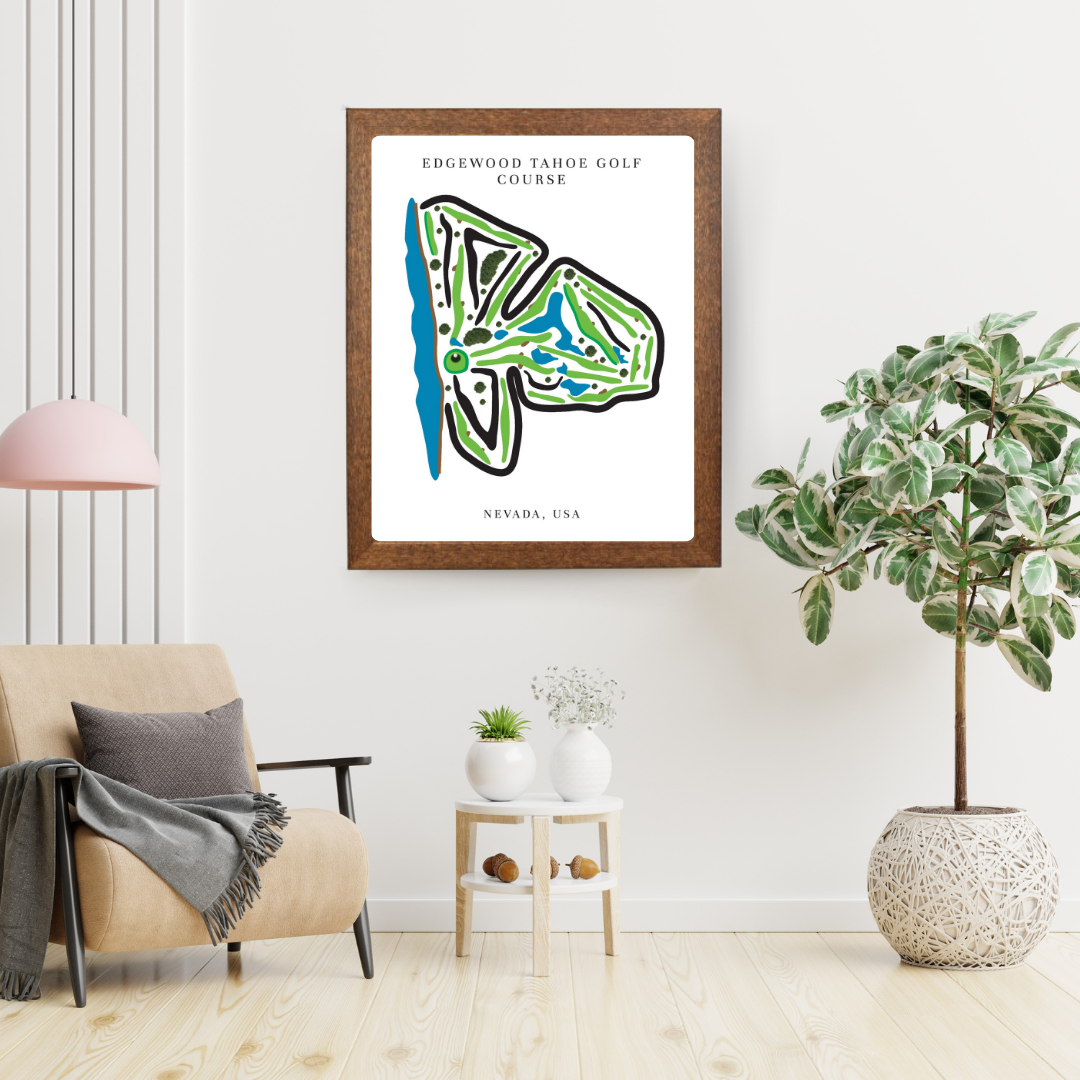 Edgewood Tahoe Golf Course Prints, Nevada, Golf Map Artwork