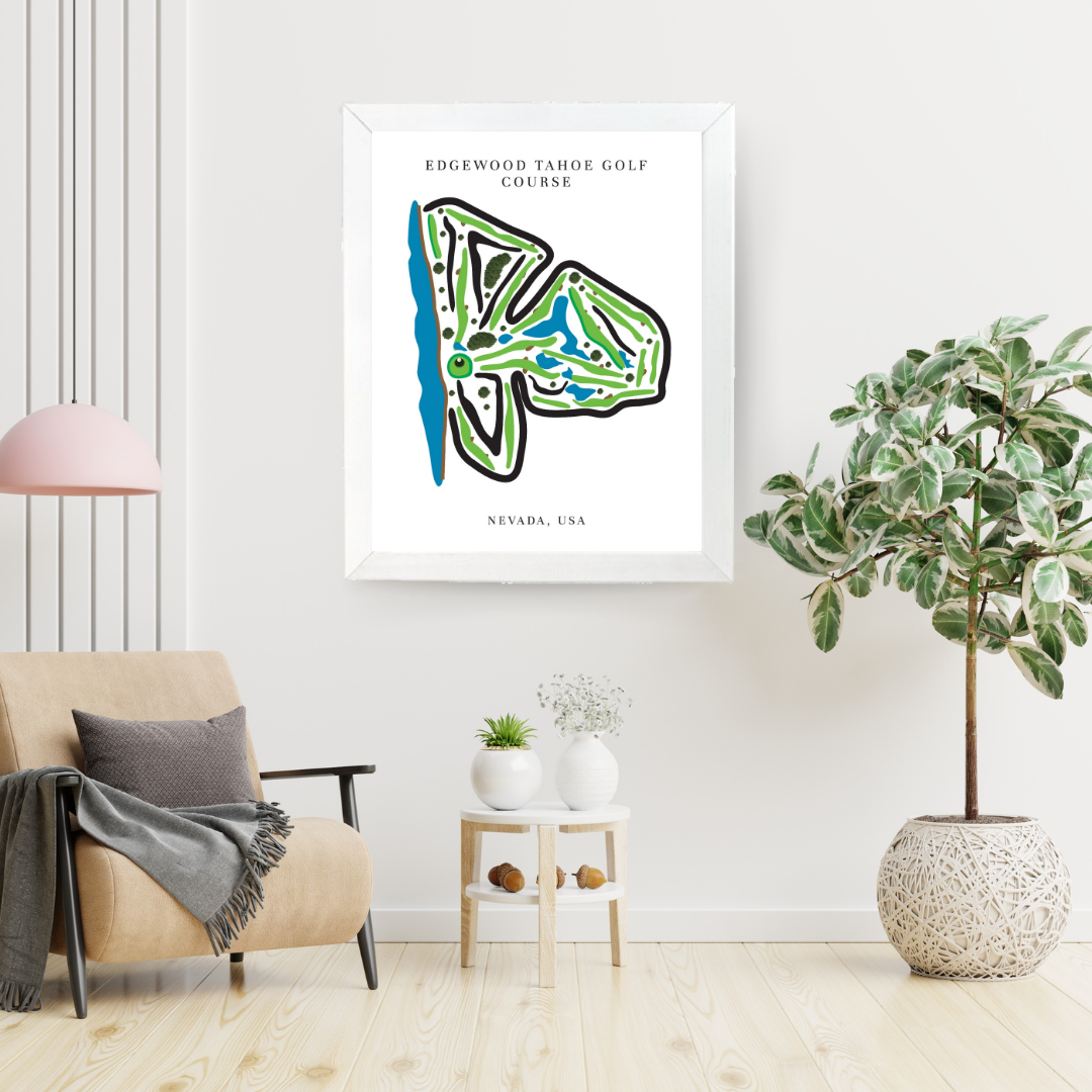 Edgewood Tahoe Golf Course Prints, Nevada, Golf Map Artwork