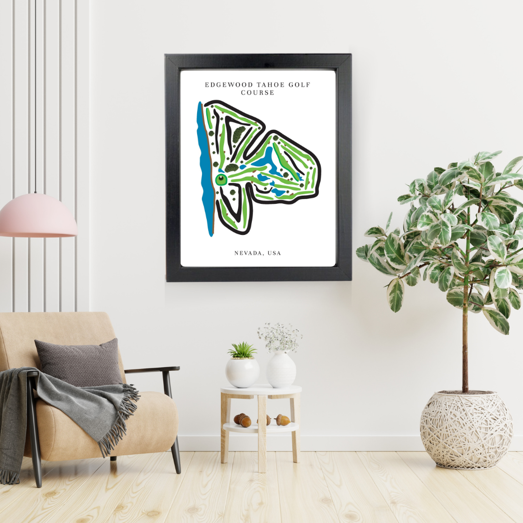 Edgewood Tahoe Golf Course Prints, Nevada, Golf Map Artwork