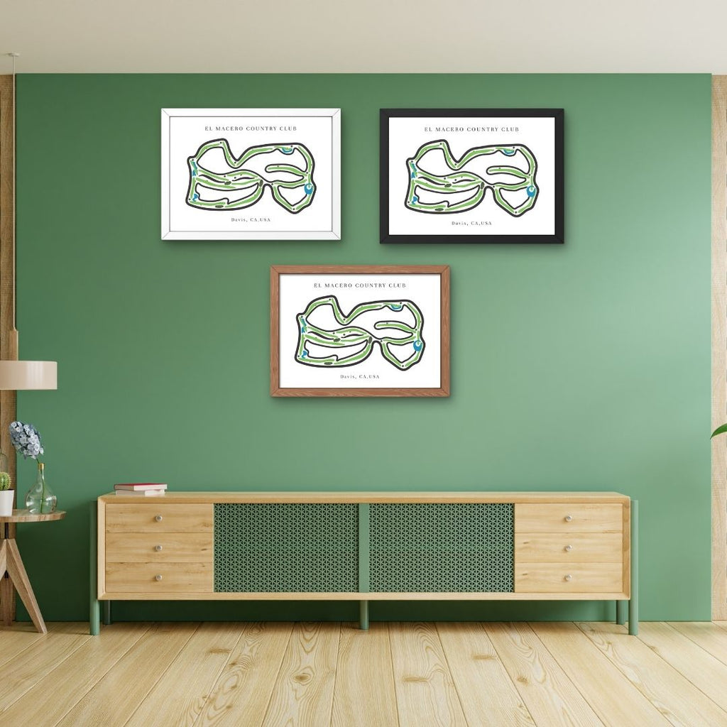El Macero Country Club Golf Course Prints, California, Golf Map Artwork