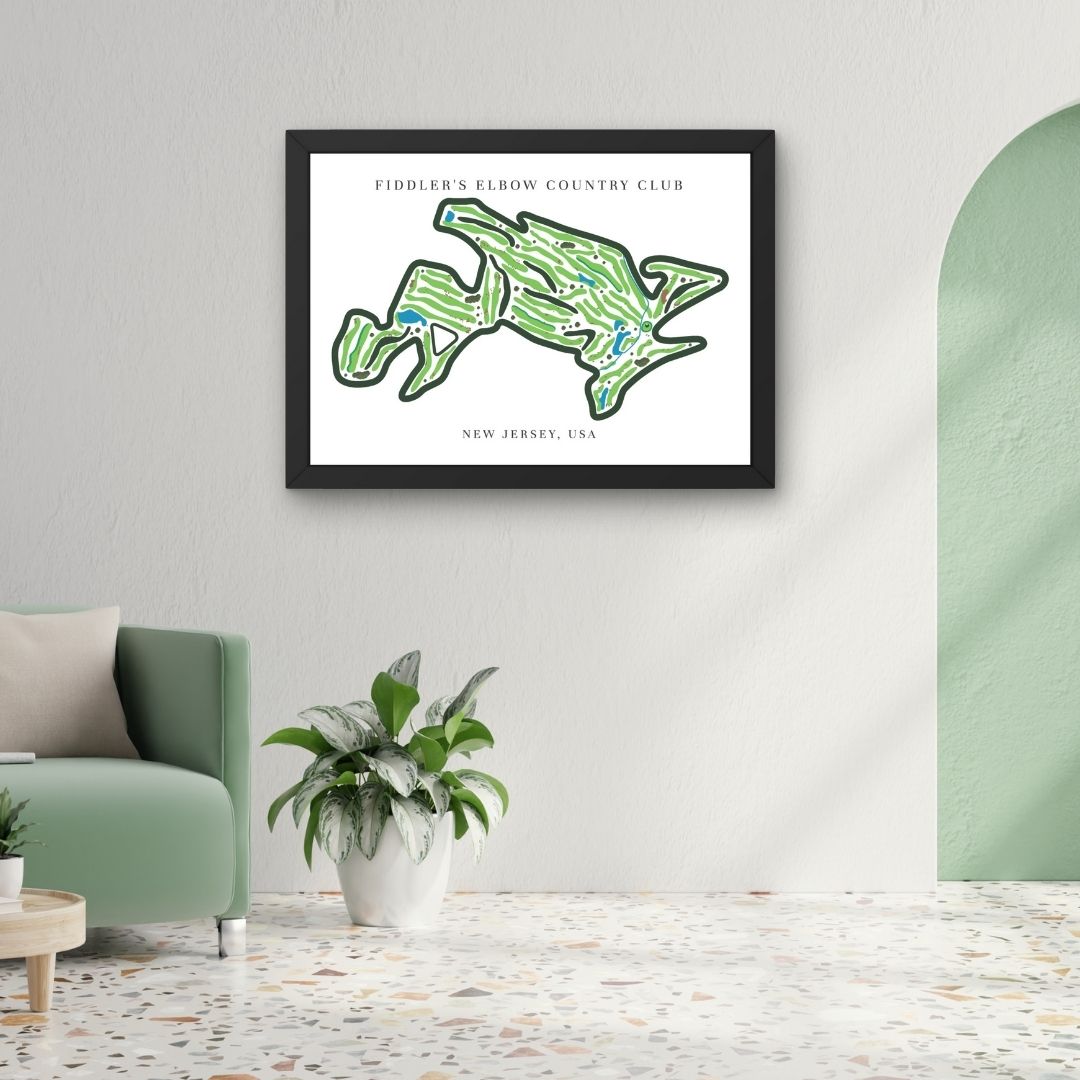 Fiddler's Elbow Country Club Golf Course Prints, New Jersey, Golf Map Artwork