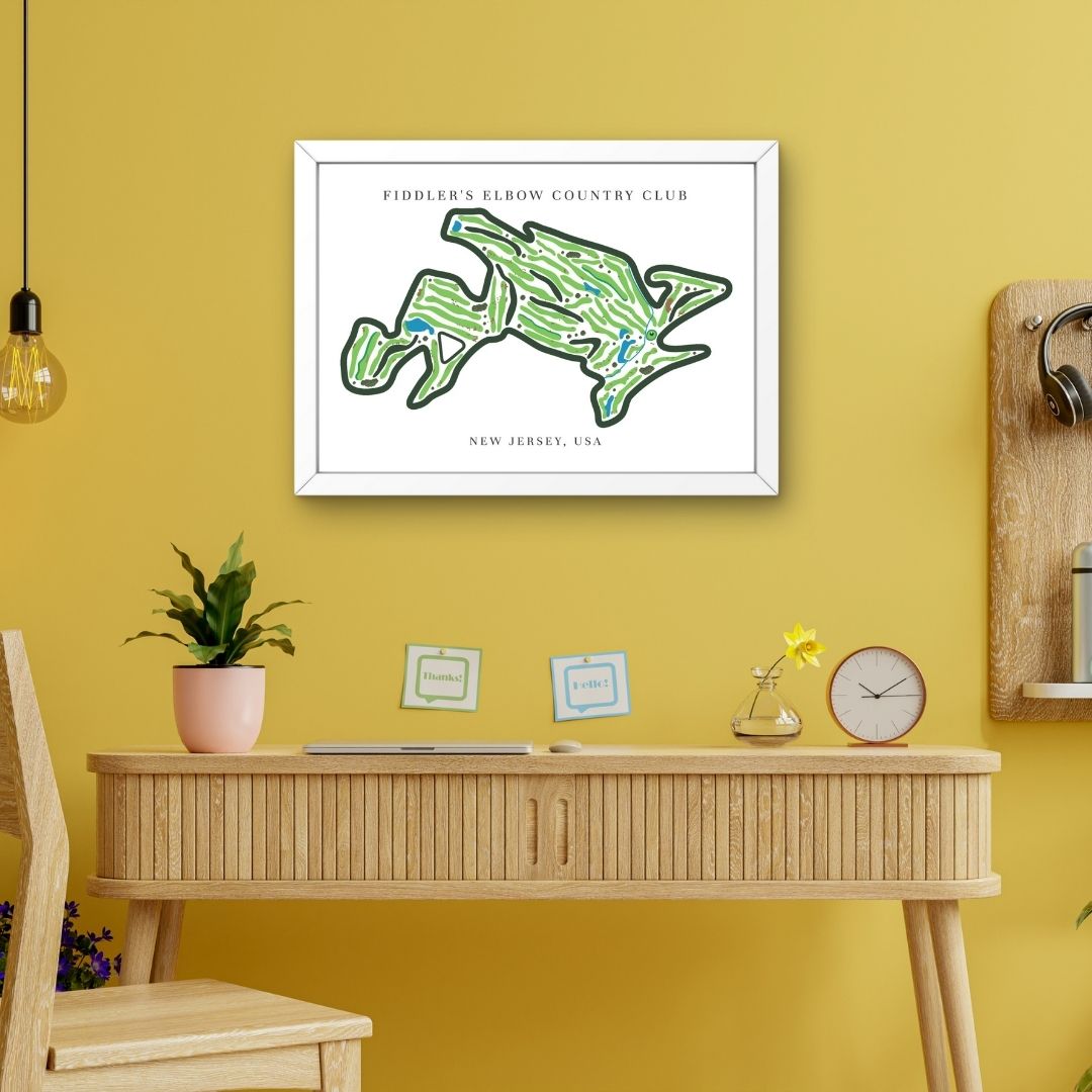 Fiddler's Elbow Country Club Golf Course Prints, New Jersey, Golf Map Artwork