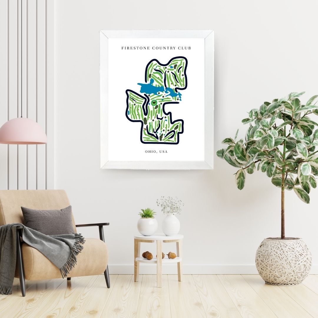 Firestone Country Club Golf Course Prints, Ohio, Golf Map Artwork