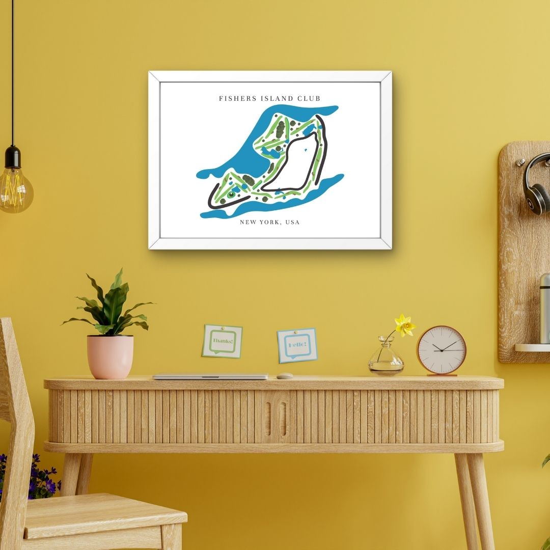 Fishers Island Club Golf Course Prints, New York, Golf Map Artwork