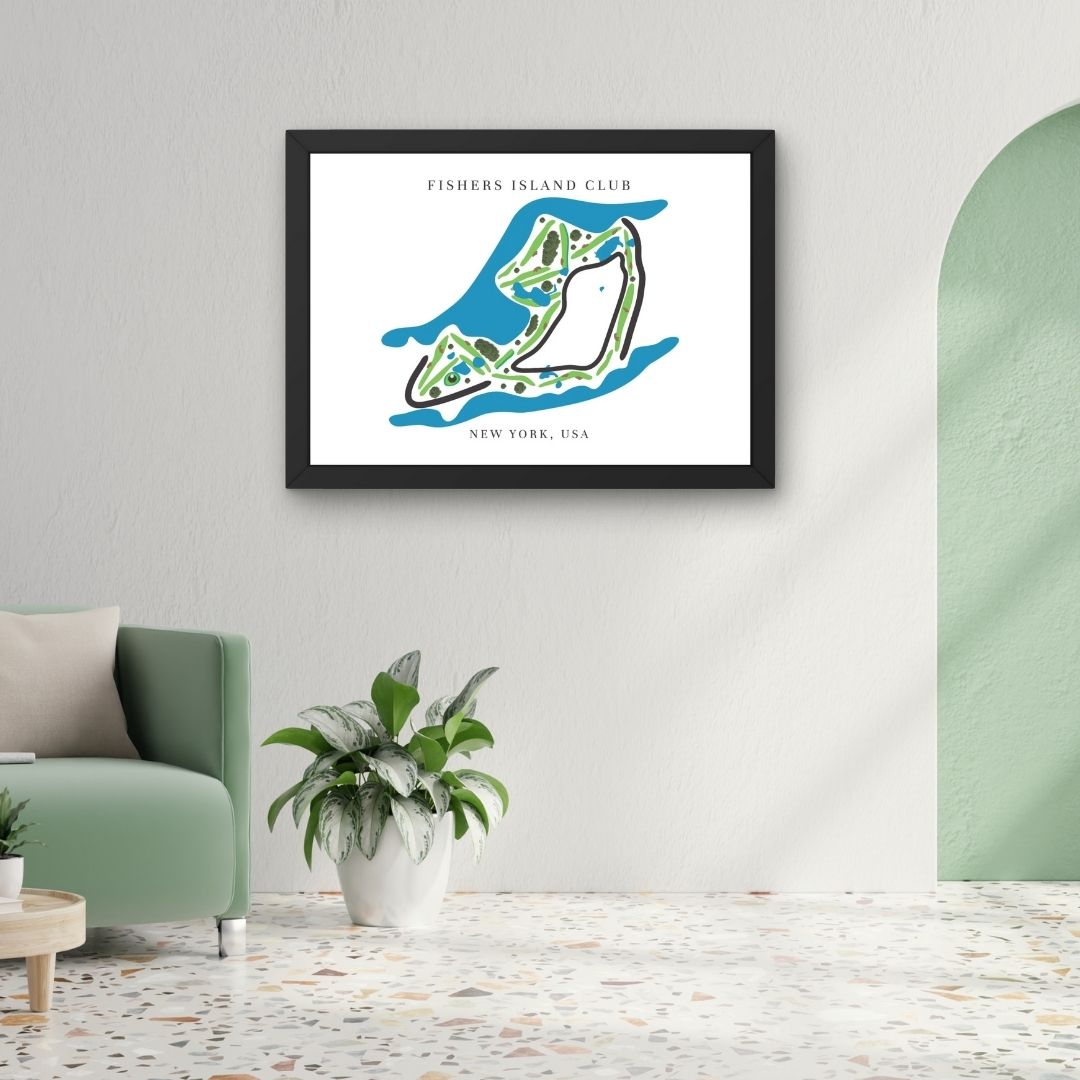Fishers Island Club Golf Course Prints, New York, Golf Map Artwork