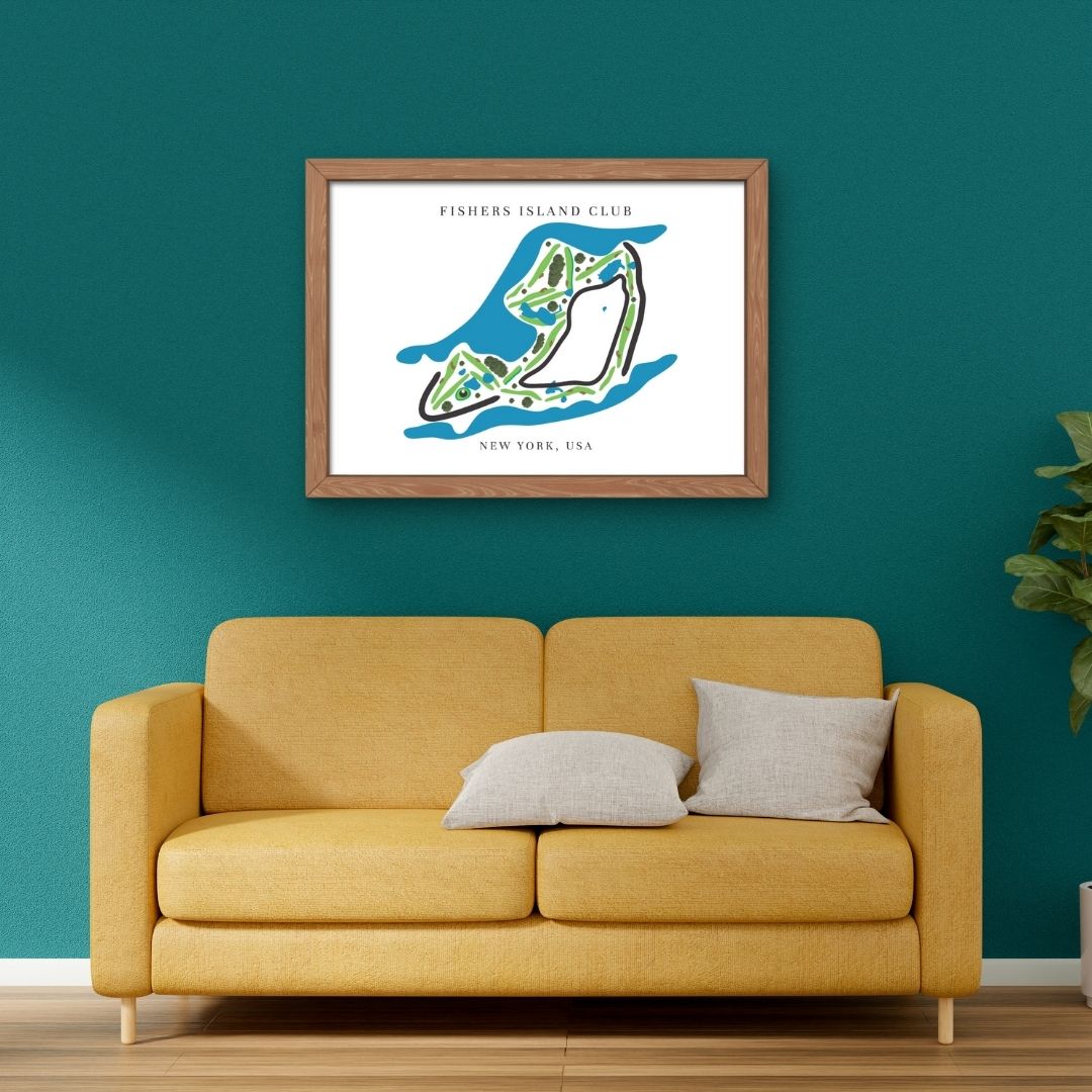 Fishers Island Club Golf Course Prints, New York, Golf Map Artwork