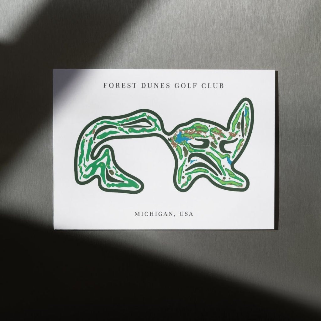 Forest Dunes Golf Club Golf Course Prints, Michigan, Golf Map Artwork