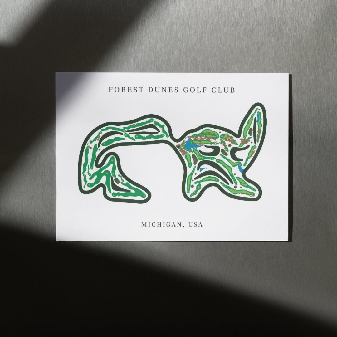 Forest Dunes Golf Club Golf Course Prints, Michigan, Golf Map Artwork