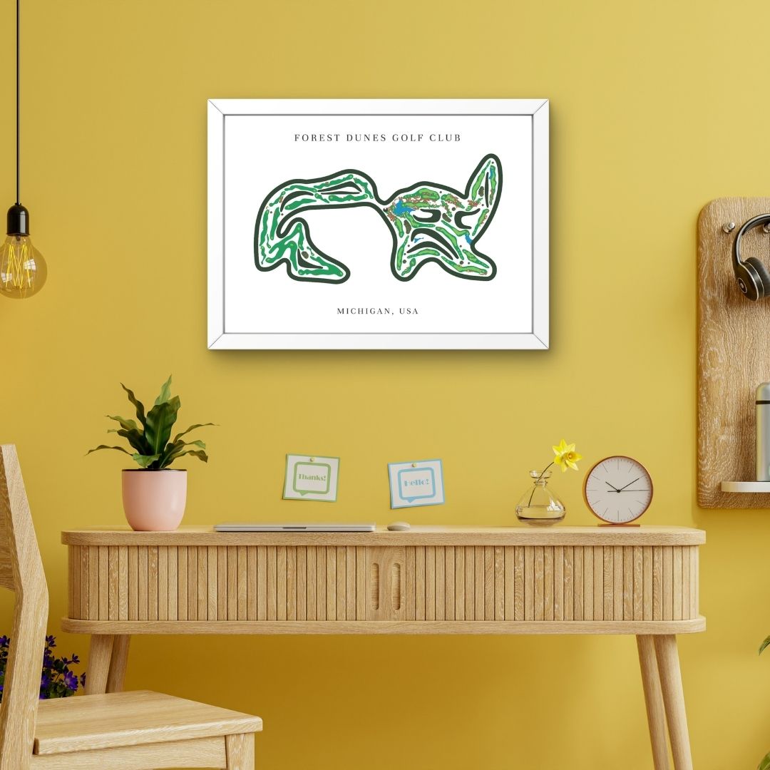 Forest Dunes Golf Club Golf Course Prints, Michigan, Golf Map Artwork