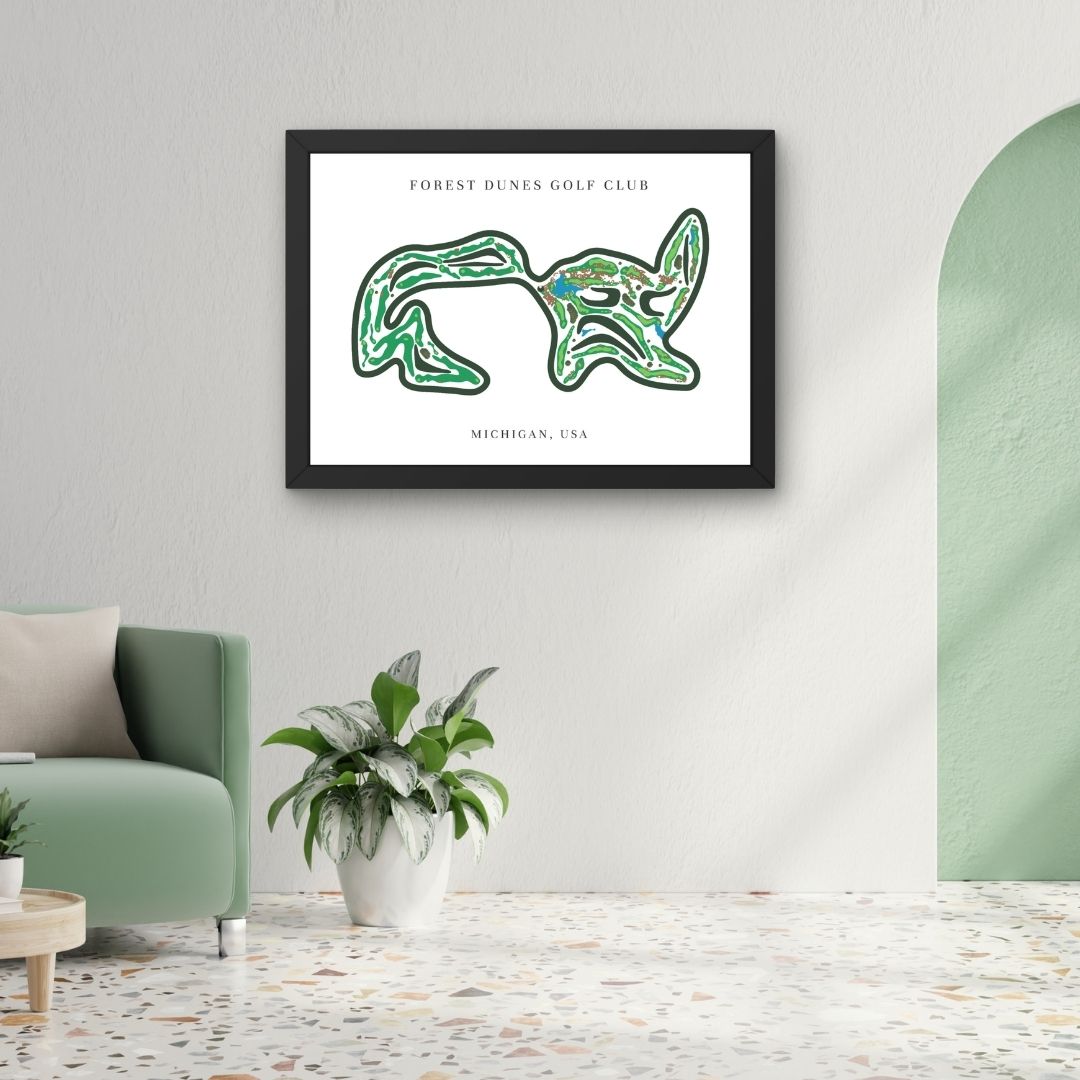 Forest Dunes Golf Club Golf Course Prints, Michigan, Golf Map Artwork