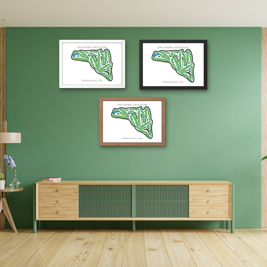 Fox Chapel Golf Club Golf Course Prints, Pennsylvania, Golf Map Artwork