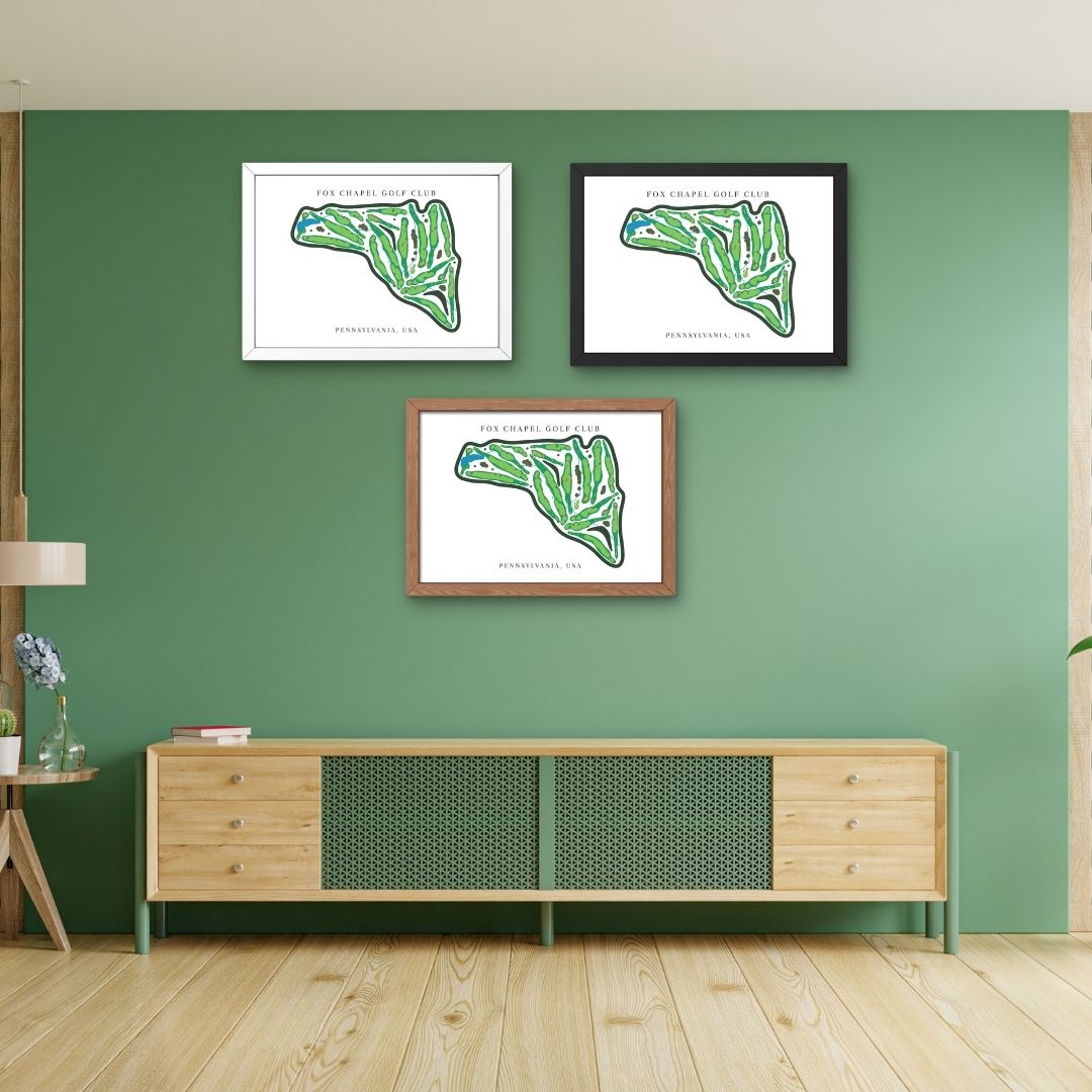 Fox Chapel Golf Club Golf Course Prints, Pennsylvania, Golf Map Artwork