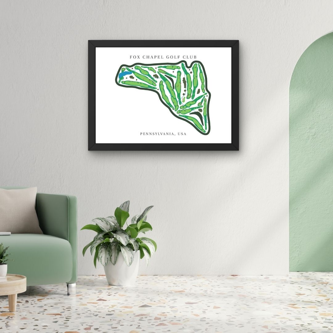 Fox Chapel Golf Club Golf Course Prints, Pennsylvania, Golf Map Artwork