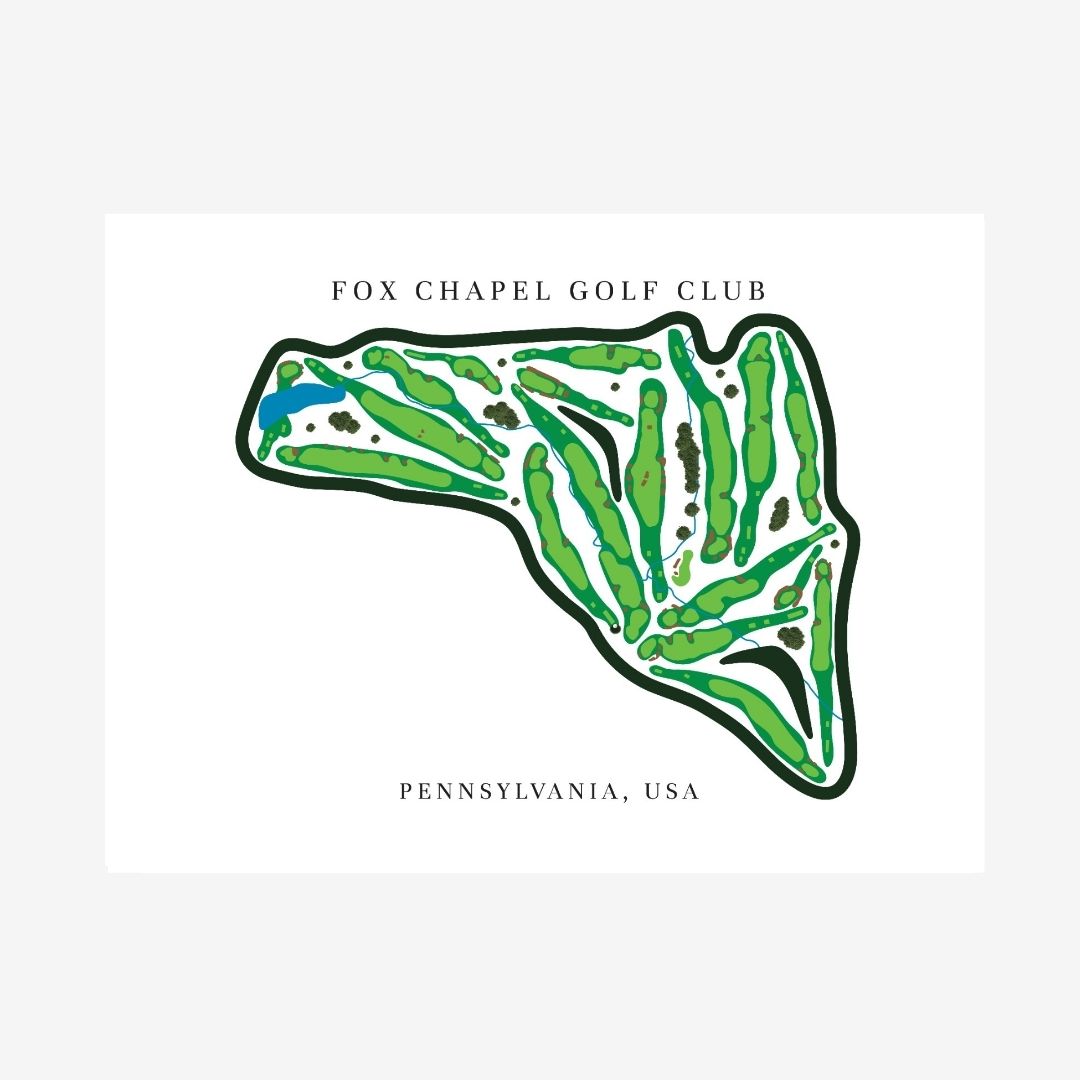 Fox Chapel Golf Club Golf Course Prints, Pennsylvania, Golf Map Artwork