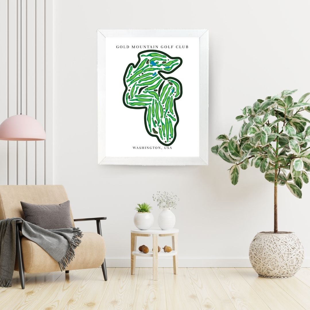 Gold Mountain Golf Club Golf Course Prints, Washington, Golf Map Artwork