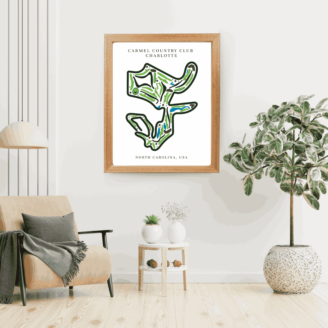 Carmel Country Club Golf Course Print, North Carolina, Golf Map artworks