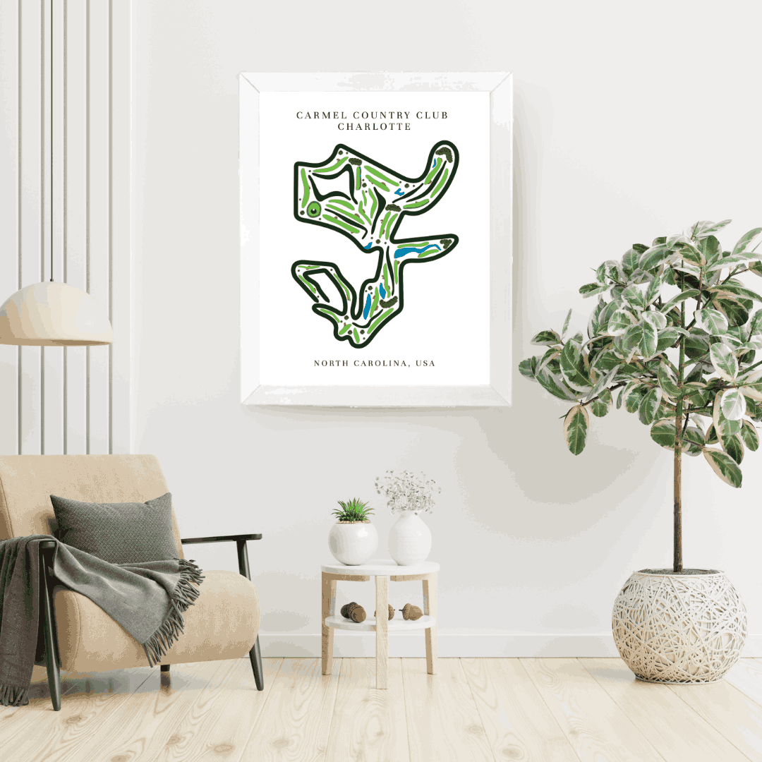 Carmel Country Club Golf Course Print, North Carolina, Golf Map artworks