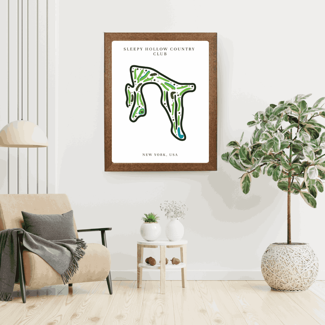 Sleepy Hollow Country Club Golf Course Print, New York, Golf Map artworks