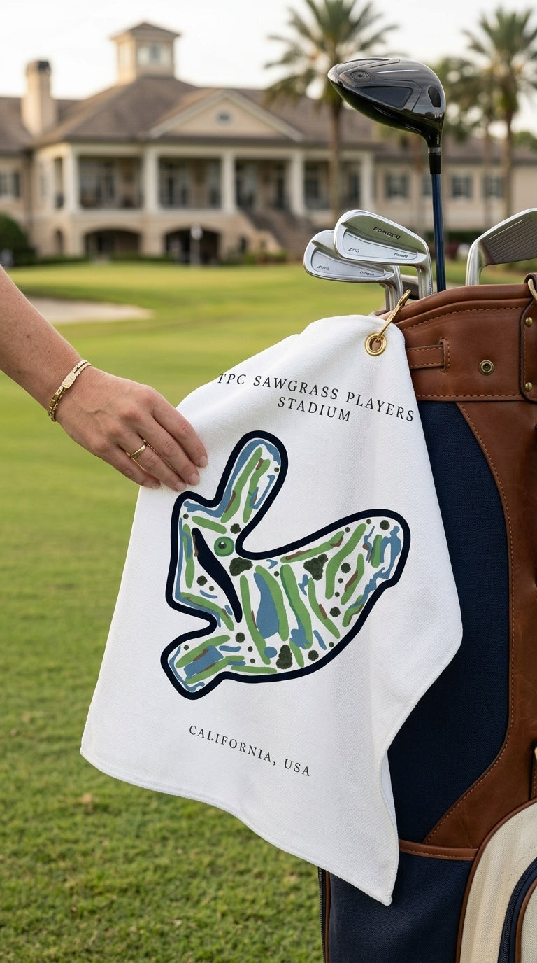 TPC Sawgrass Players Stadium Golf Course Prints, California | Golf Course Print Towels | Golf Course Microfiber